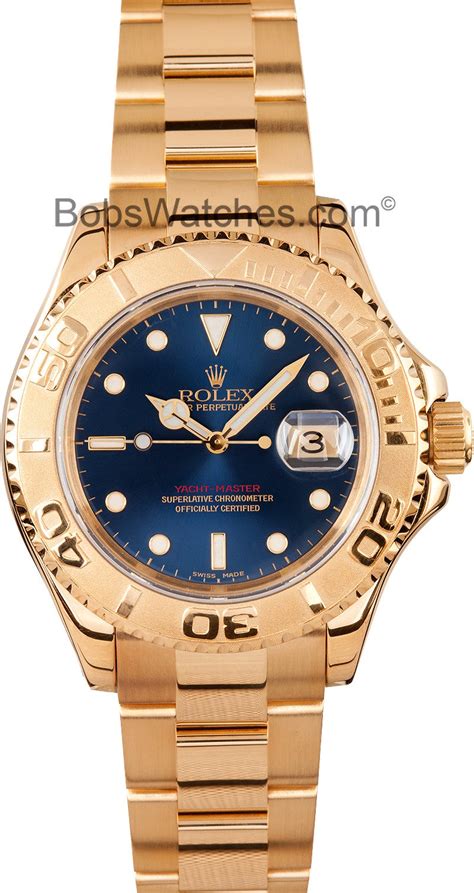 used rolex yachtmaster blue face 18k gold|used rolex yachtmaster for sale.